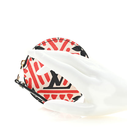 Louis Vuitton Monogram Giant Crafty Round Coin Purse Creme Rouge 2 of 6