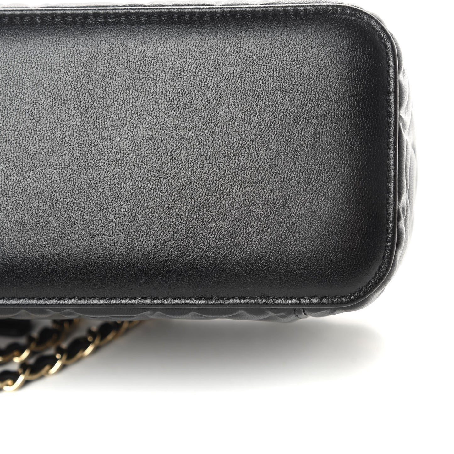 Lambskin Camellia Embossed Small Vanity Case With Chain Black