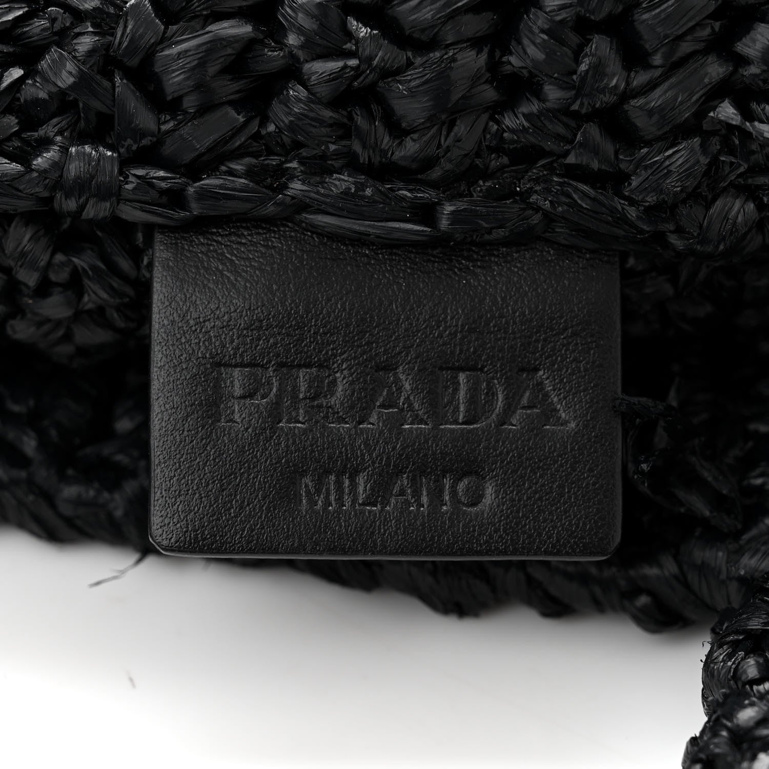 Prada Yarn Raffia Effect Crochet Large Logo Tote Black 6 of 10