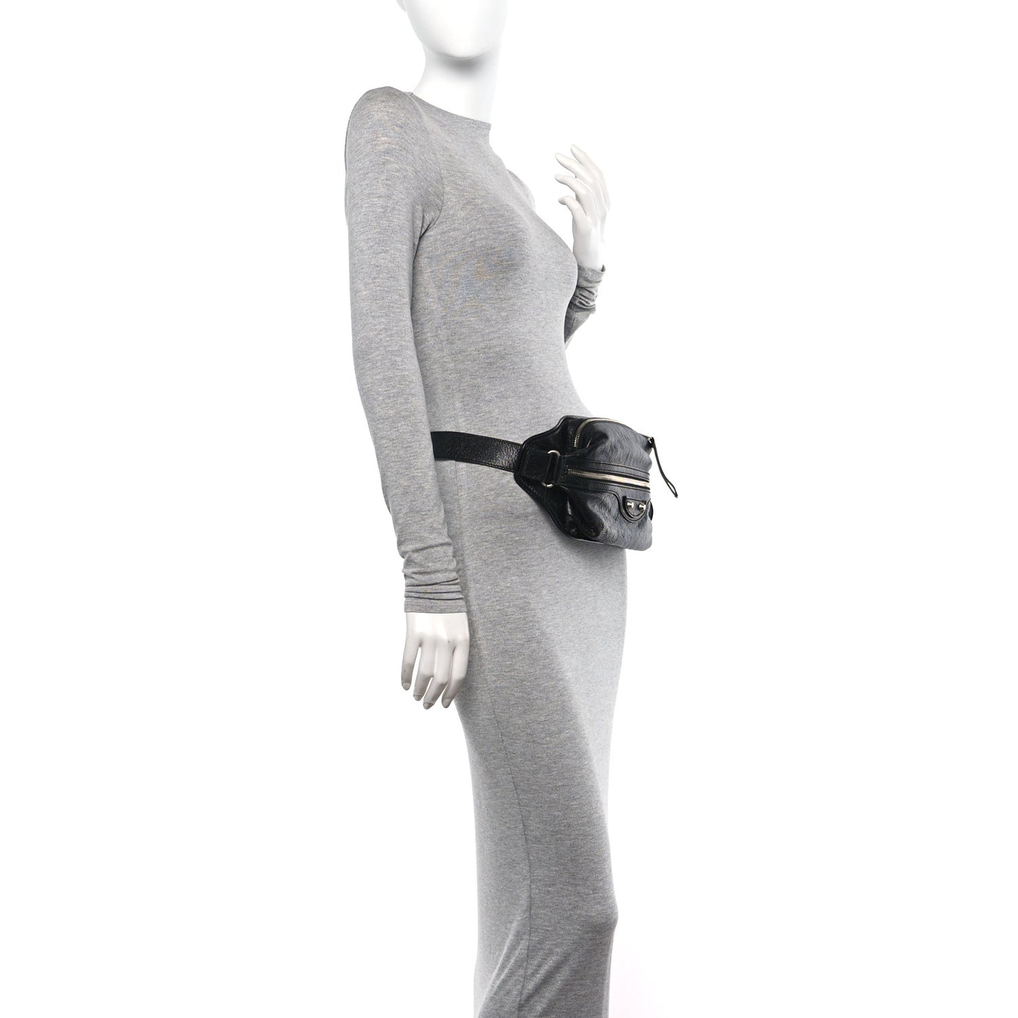 Lambskin Classic Hardware Neo Lift Hip Bag Black