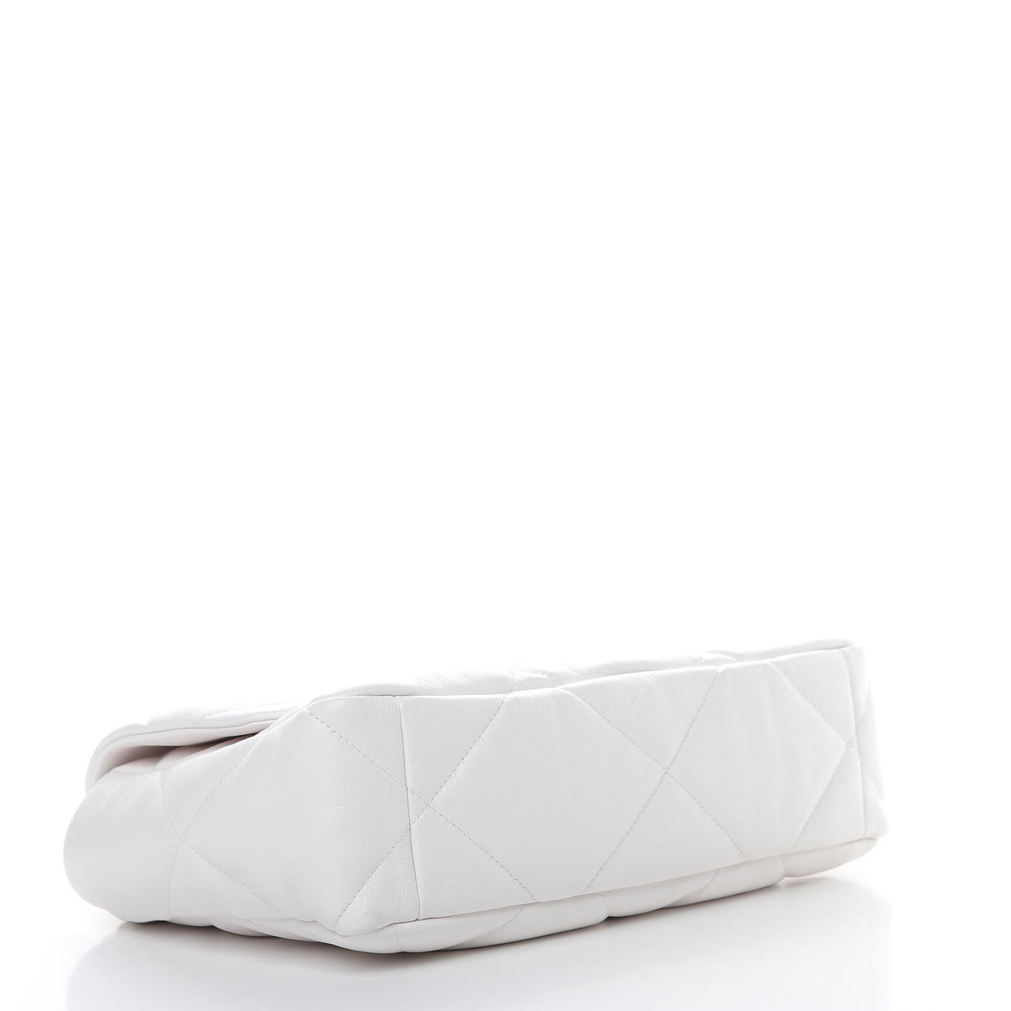 Lambskin Quilted Large 19 Flap White