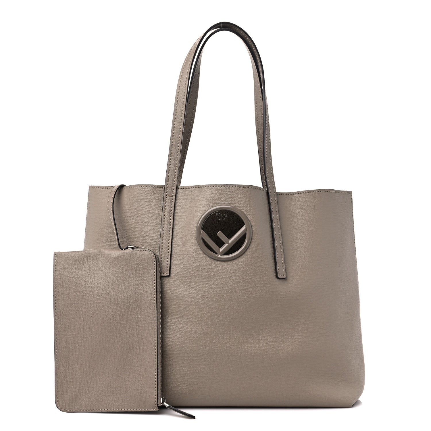 Fendi Vitello Vienna Enamel F is Fendi Shopping Tote Tortora Taupe 1 of 10