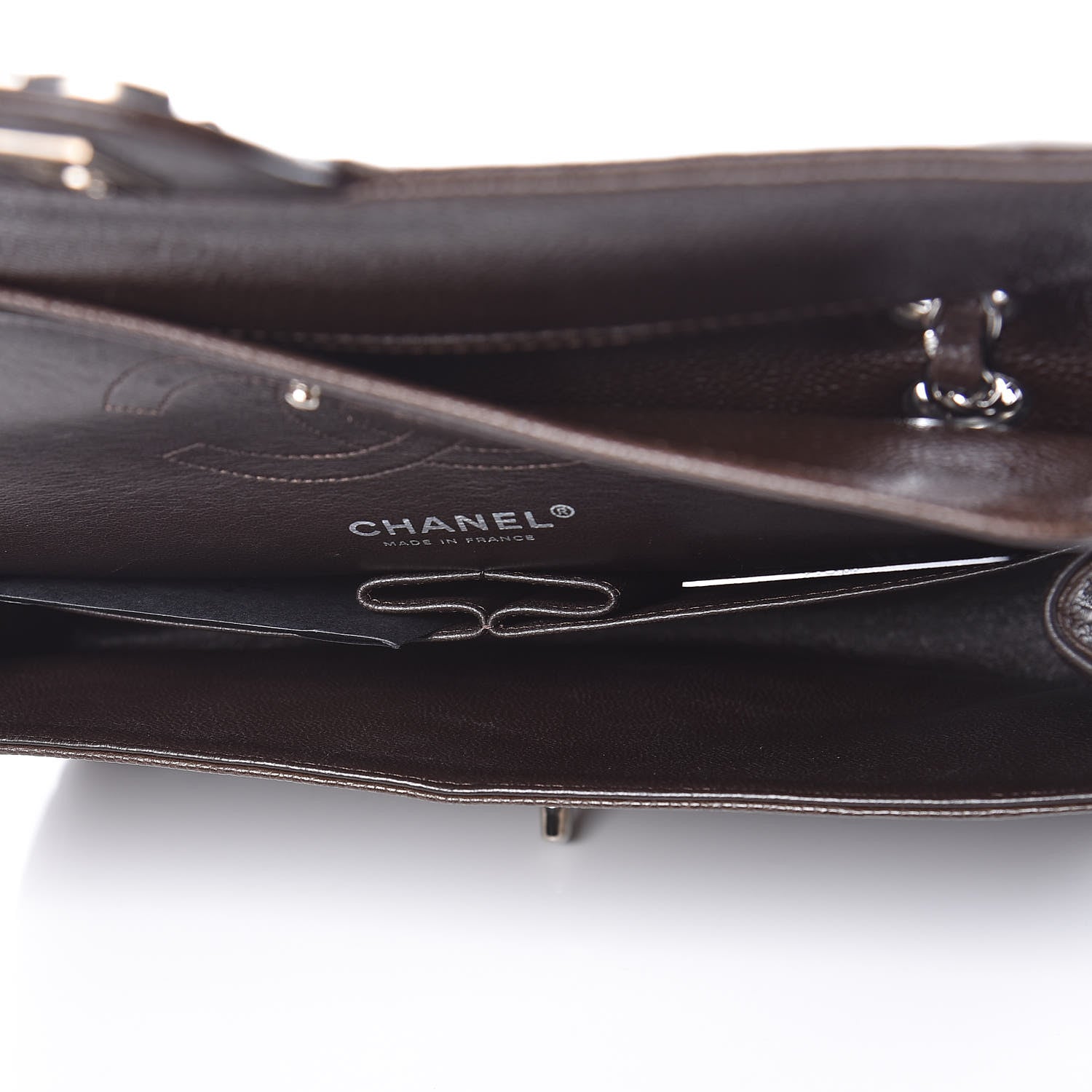 Chanel Caviar Quilted Medium Double Flap Brown 7 of 9