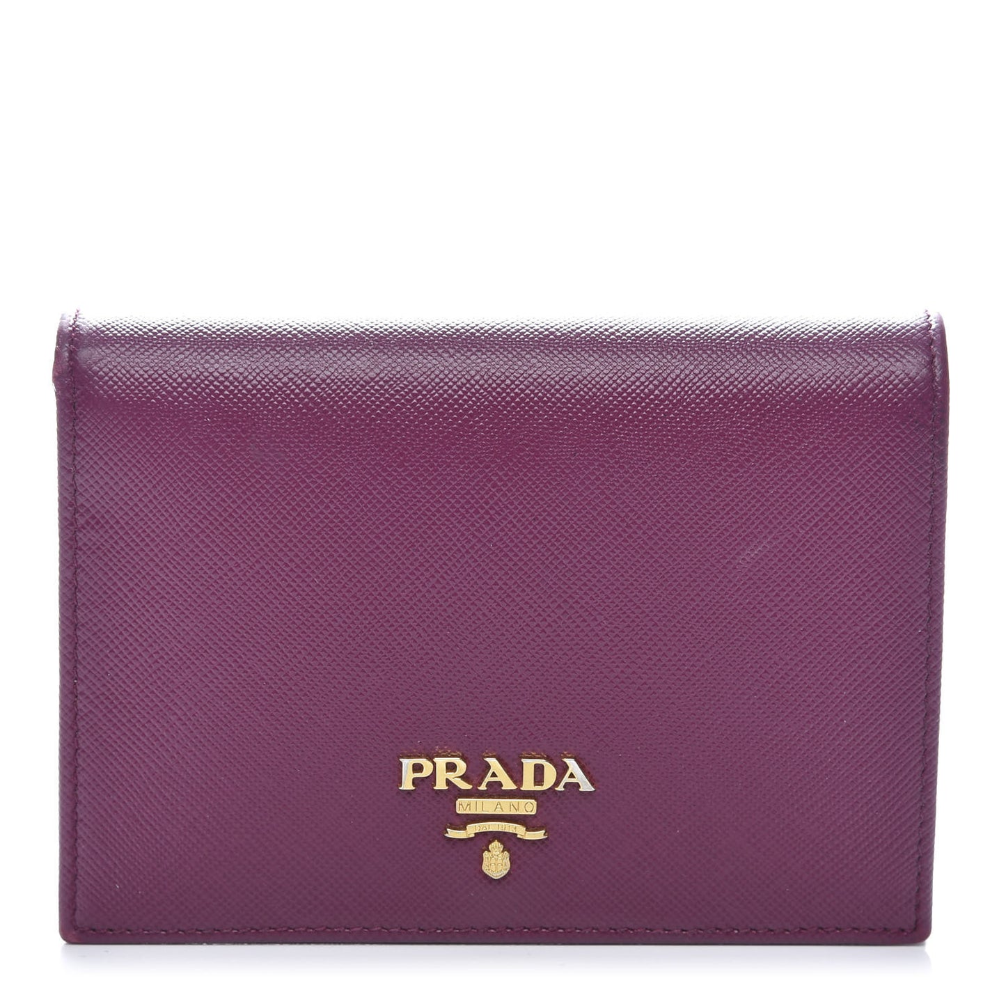 Saffiano Metal Bi-Fold Wallet Purple