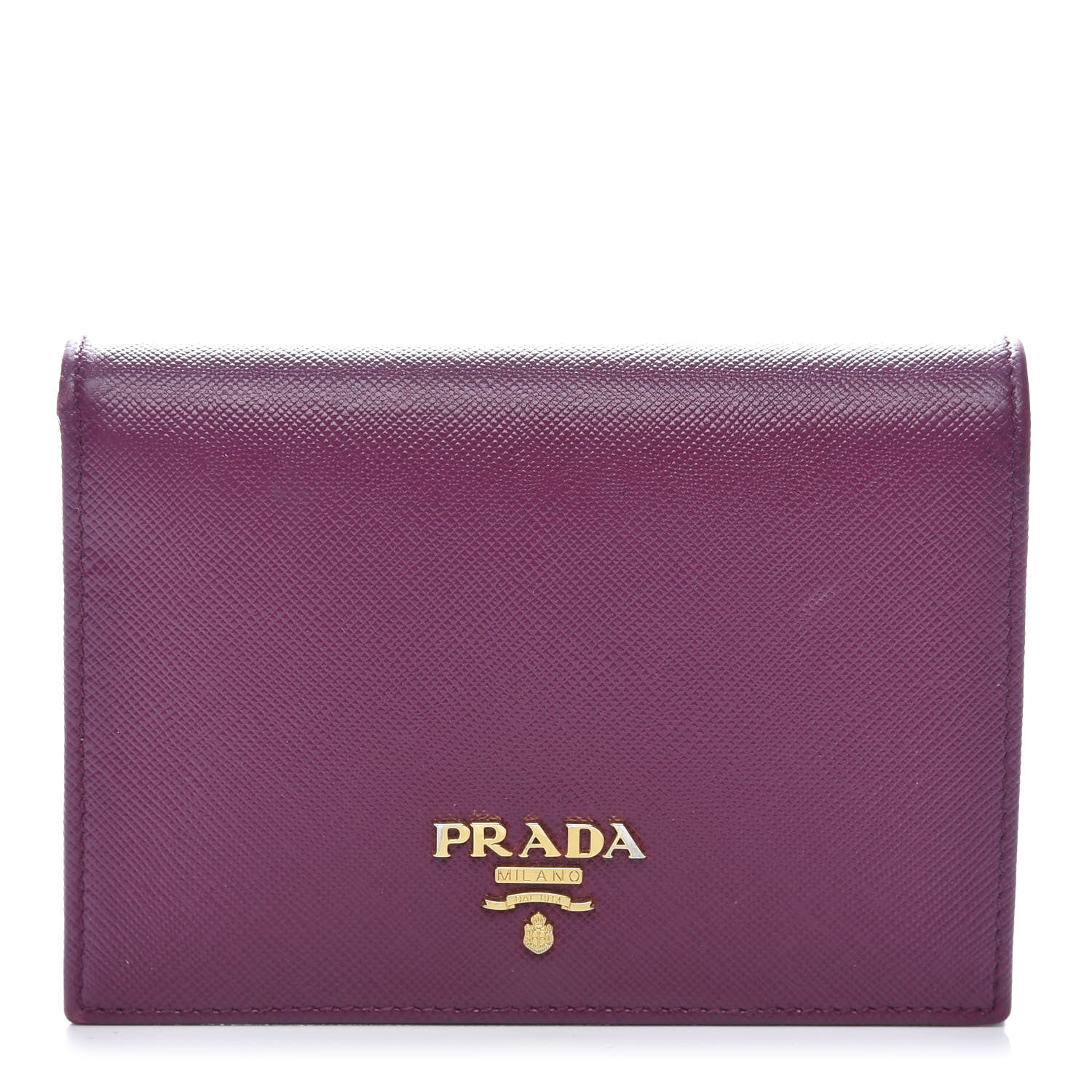 Prada Saffiano Metal Bi-Fold Wallet Purple 1 of 9