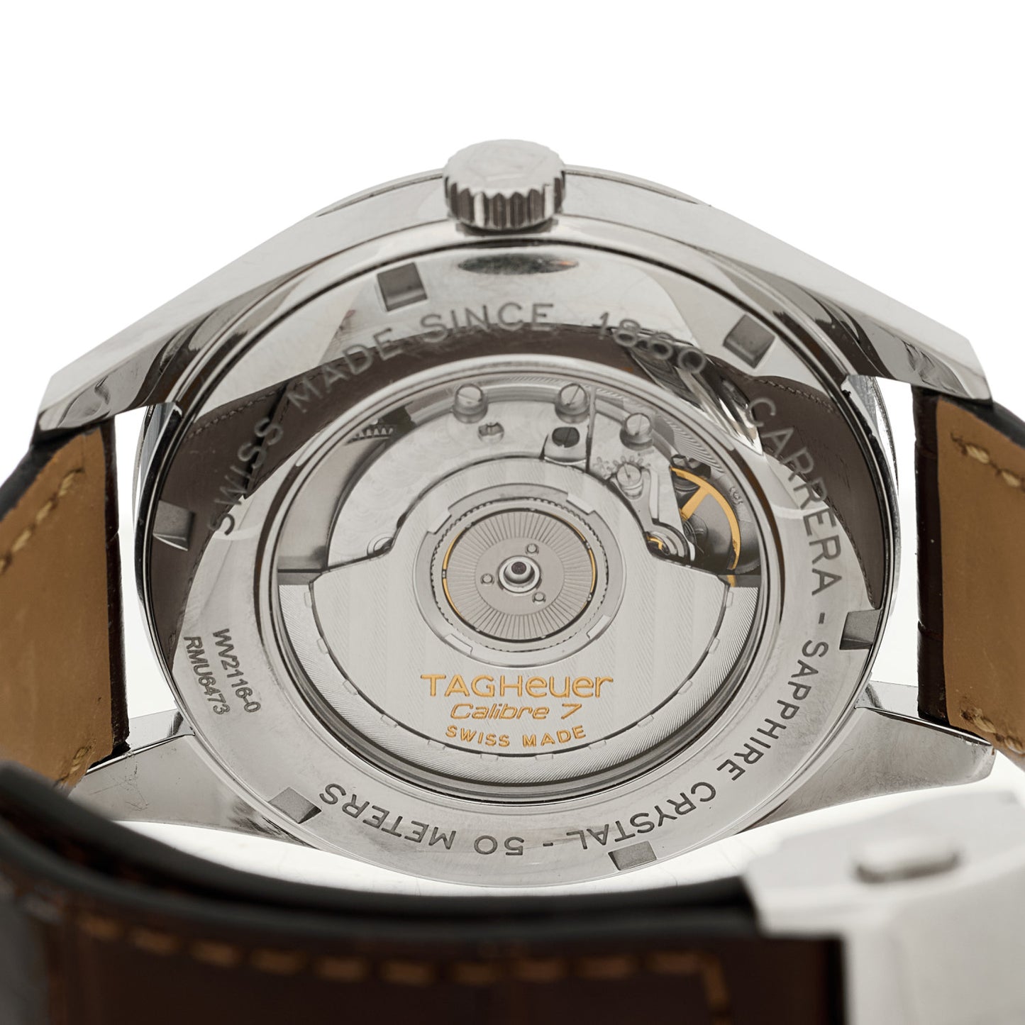 Stainless Steel Alligator 38mm Carrera Calibre 7 Twin-Time Automatic Watch Silver WV2116-0