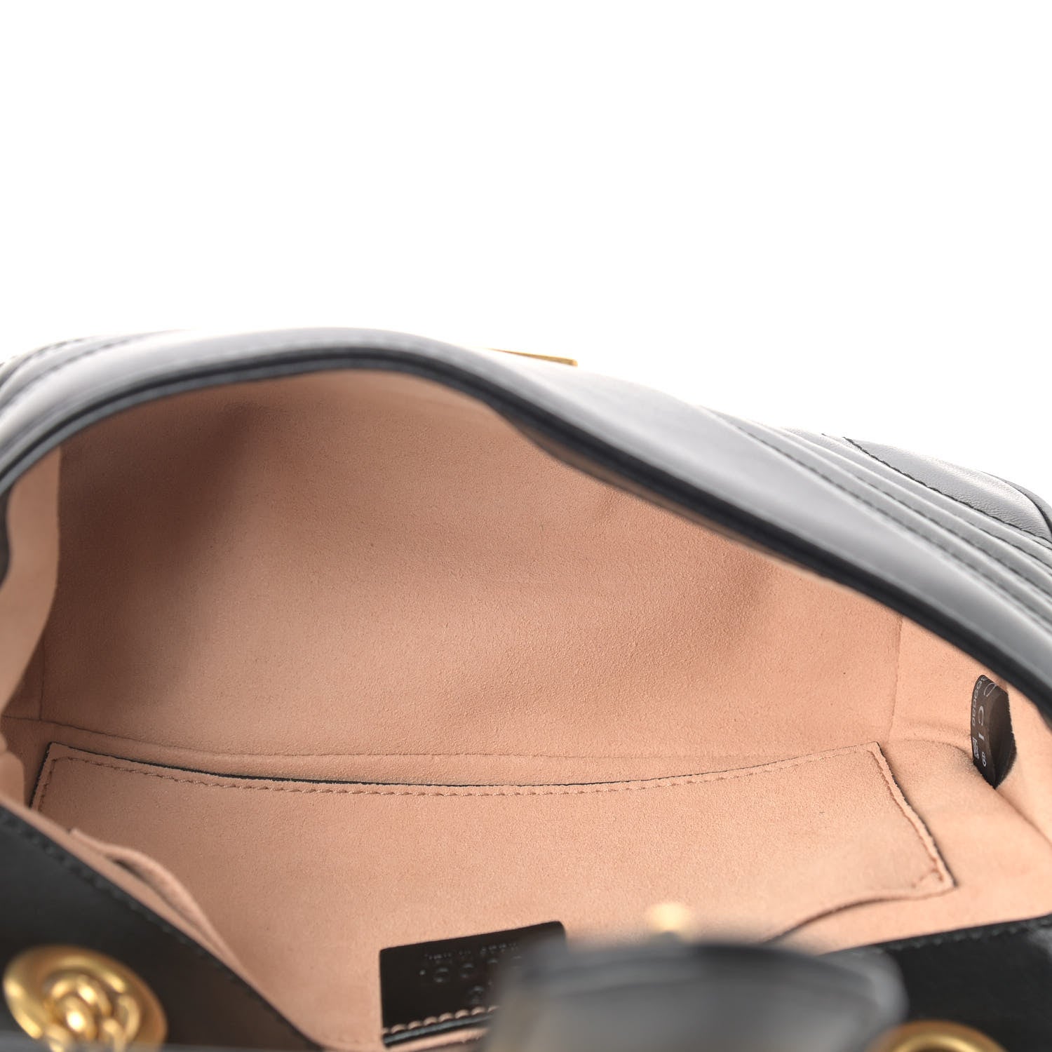 Gucci Calfskin Matelasse Mini GG Marmont Shoulder Bag Black 5 of 9