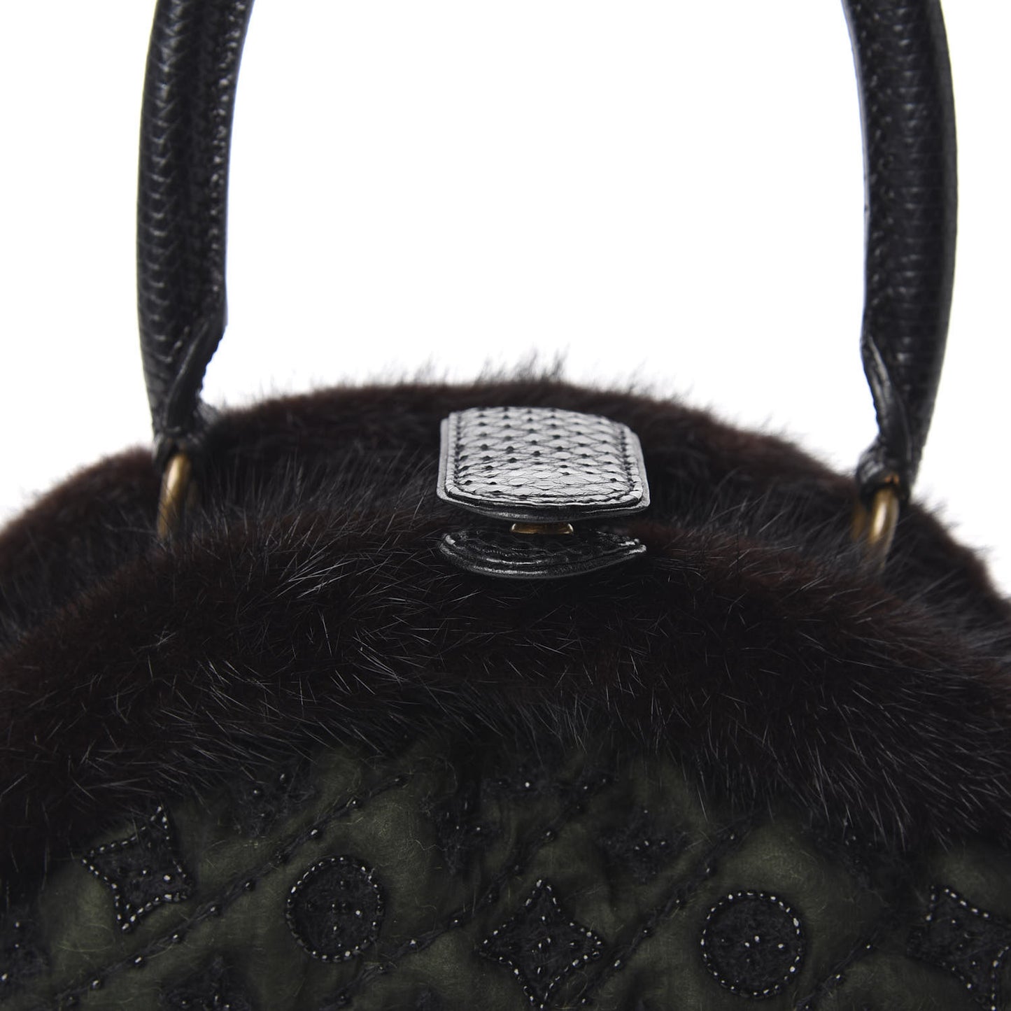 Mousseline Mink Lizard Beaded Demi Lune MM Vert