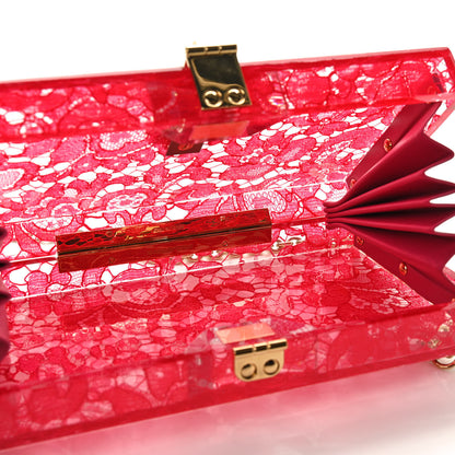 Dolce & Gabbana Plexiglass Lace Dolce Box Clutch Red 5 of 8
