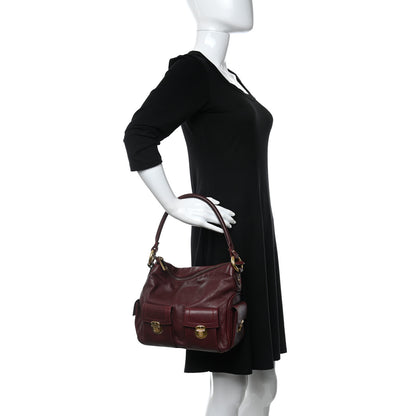 Marc Jacobs Calfskin Mercer Sofia Hobo Bag Merlot 2 of 10