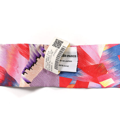 Hermes Silk All Over Marble Silk Twilly Rose Multicolor Ocre 4 of 4