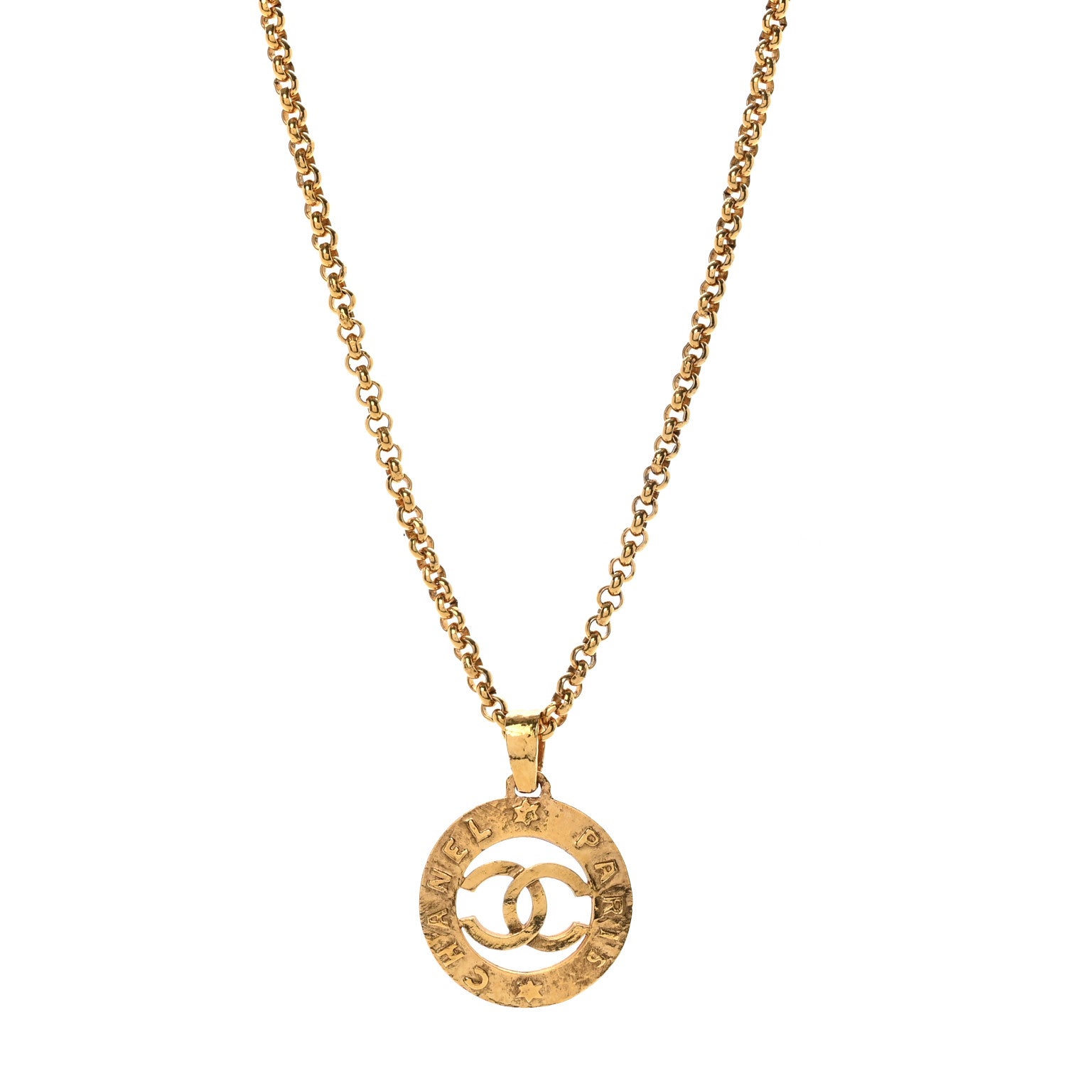 Chanel CC Chain Pendant Long Necklace Gold 1 of 6