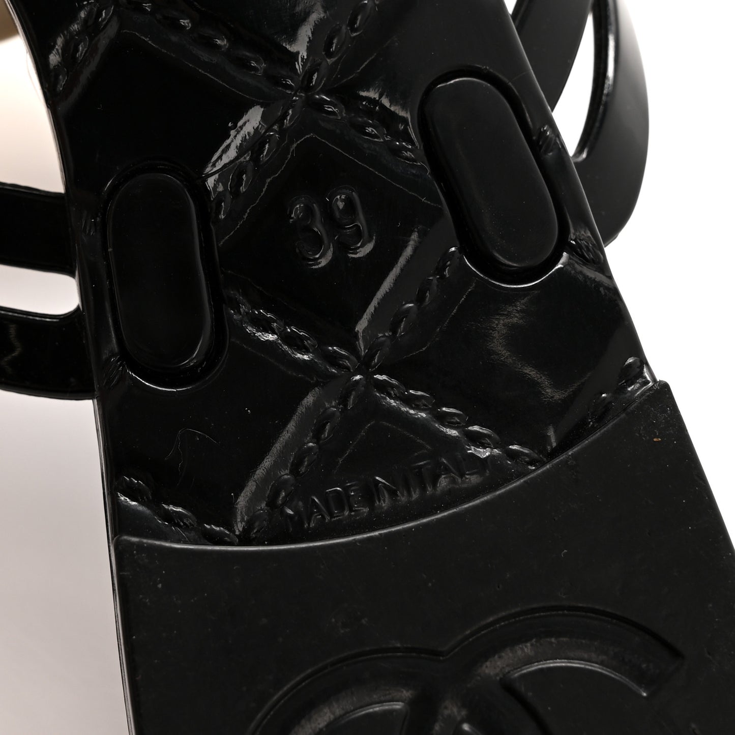 Jelly Camellia Thong Sandals 39 Black Ivory