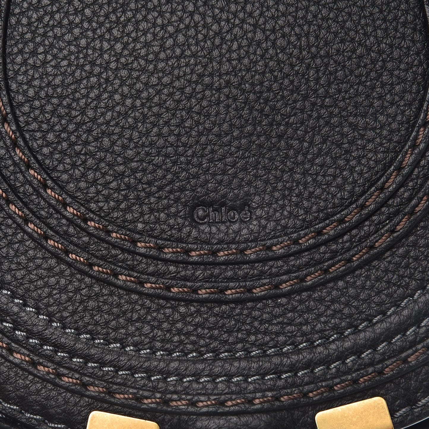 Calfskin Mini Marcie Round Crossbody Bag Black