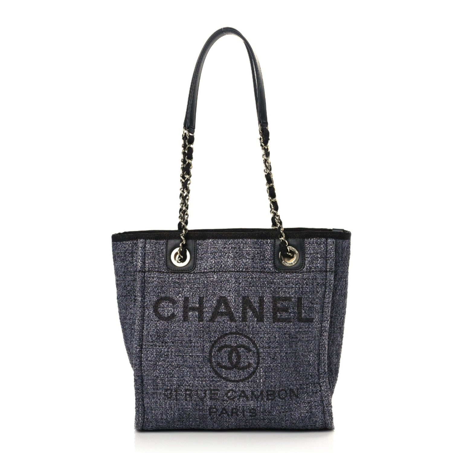 Chanel Lurex Boucle Mini Deauville Tote Blue 1 of 11