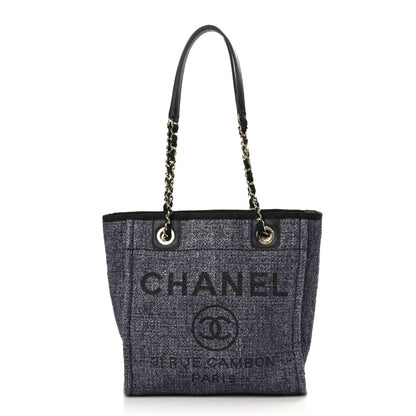 Chanel Lurex Boucle Mini Deauville Tote Blue 1 of 11