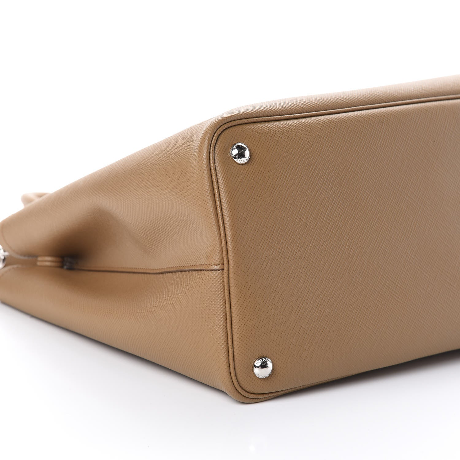 Prada Saffiano Cuir Medium Double Handle Tote Caramel 8 of 9