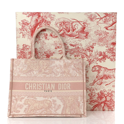 Christian Dior Canvas Toile De Jouy Embroidered Medium Book Tote Pink 10 of 10