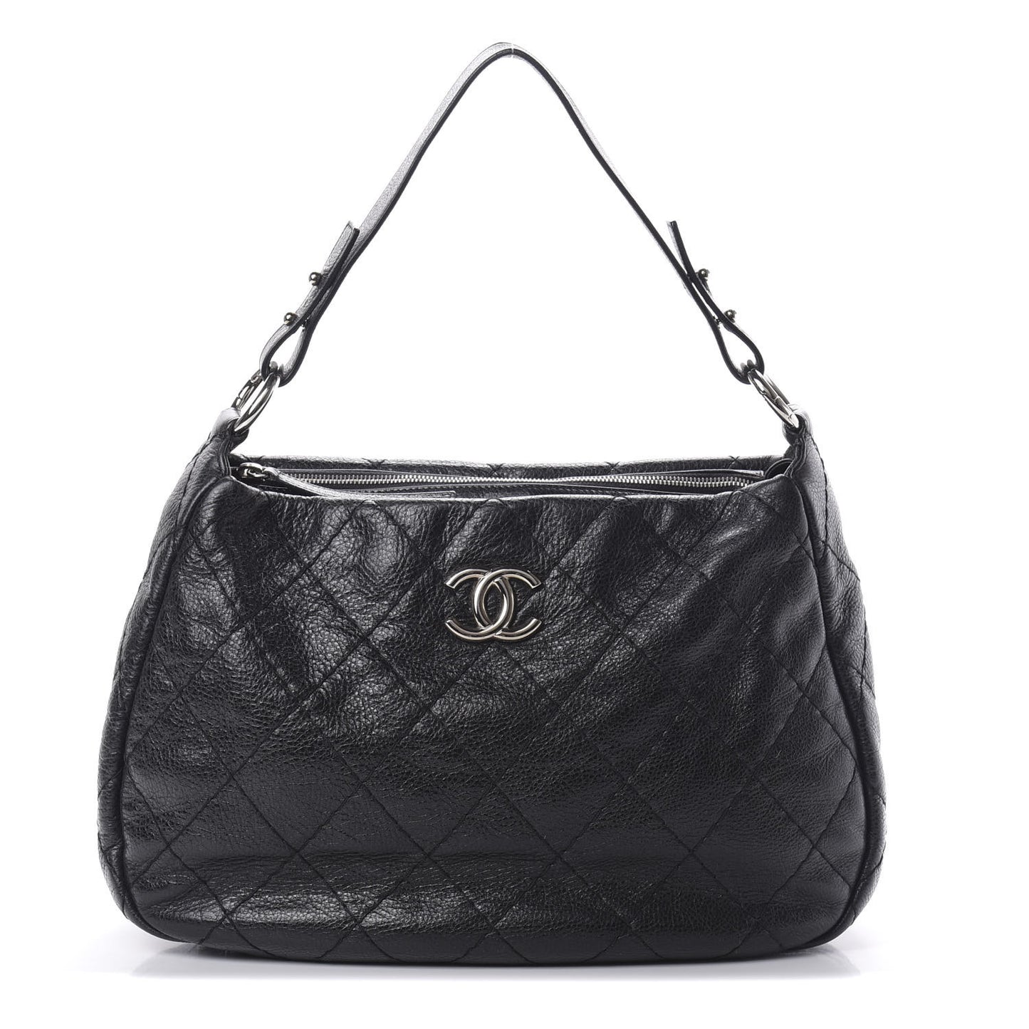 Glazed Calfskin On The Road Hobo Black