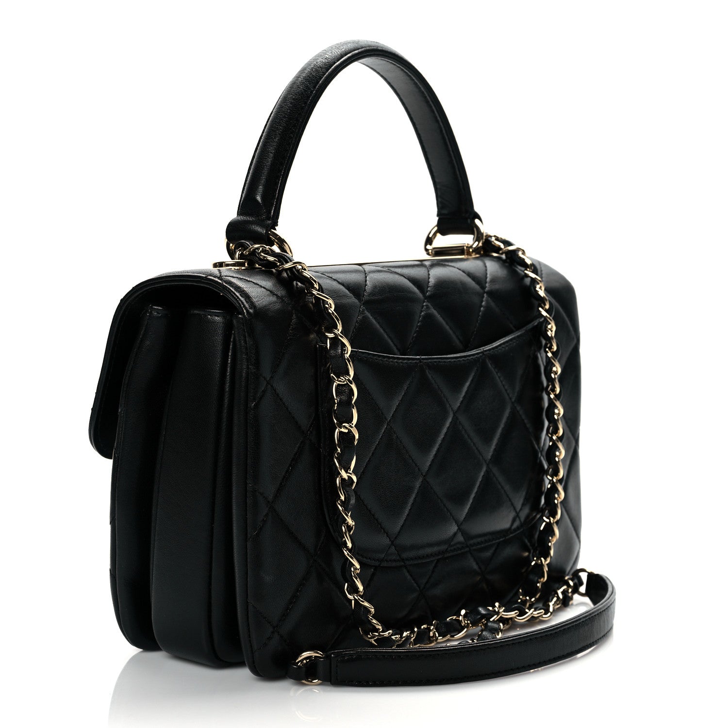 Chanel Lambskin Quilted Small Trendy CC Dual Handle Flap Bag Black 3 of 10