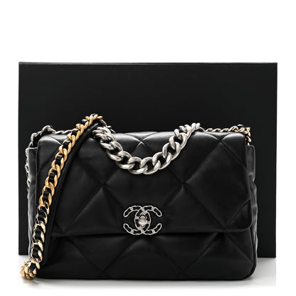 Chanel Lambskin Quilted Large Chanel 19 Flap Black 10 of 10