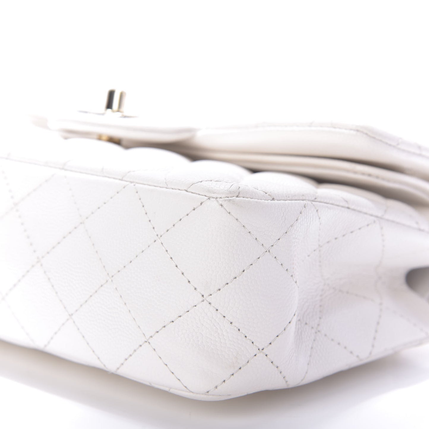 Caviar Quilted Small Double Flap White
