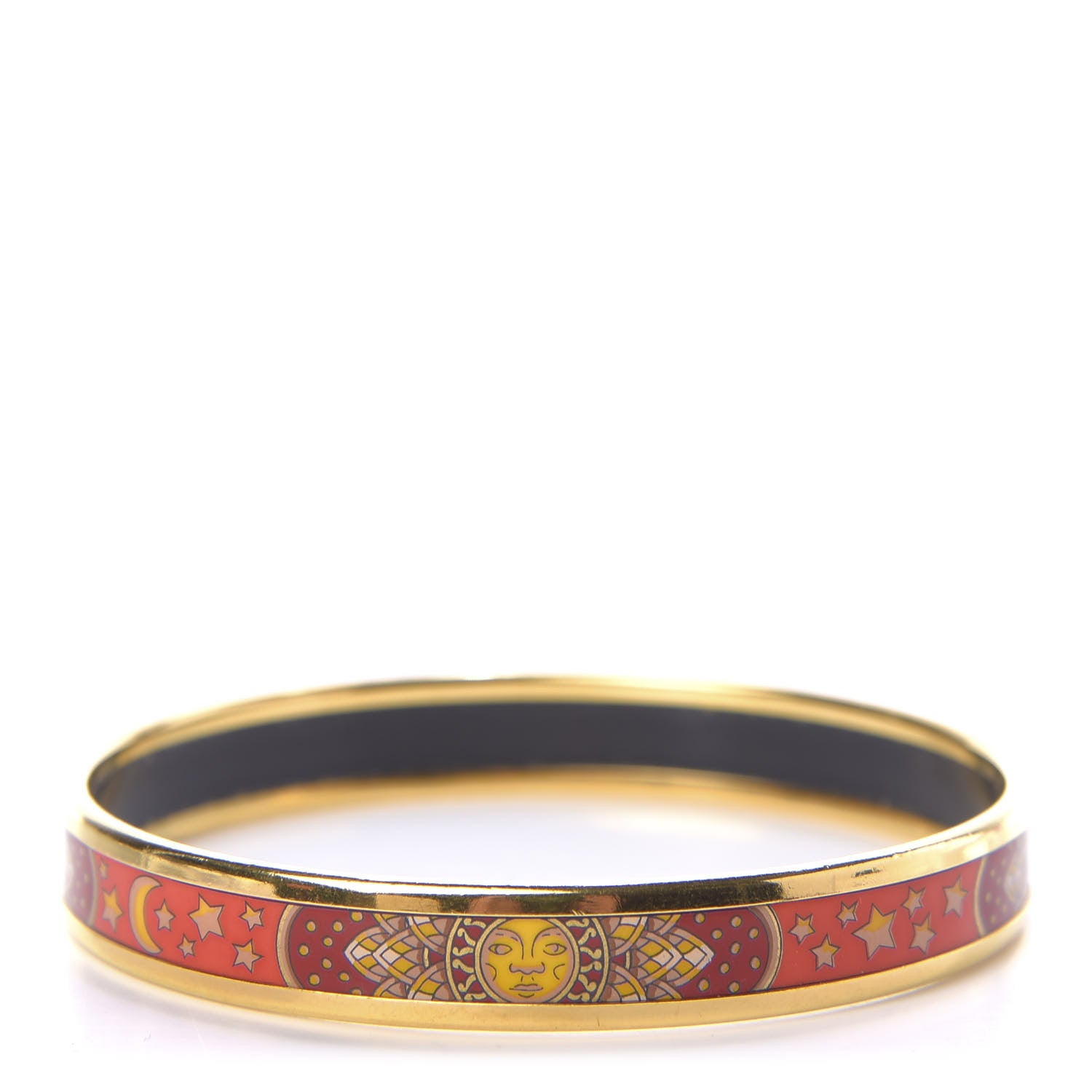 Hermes Enamel Printed Narrow Sun Moon Stars Bracelet 62 1 of 4