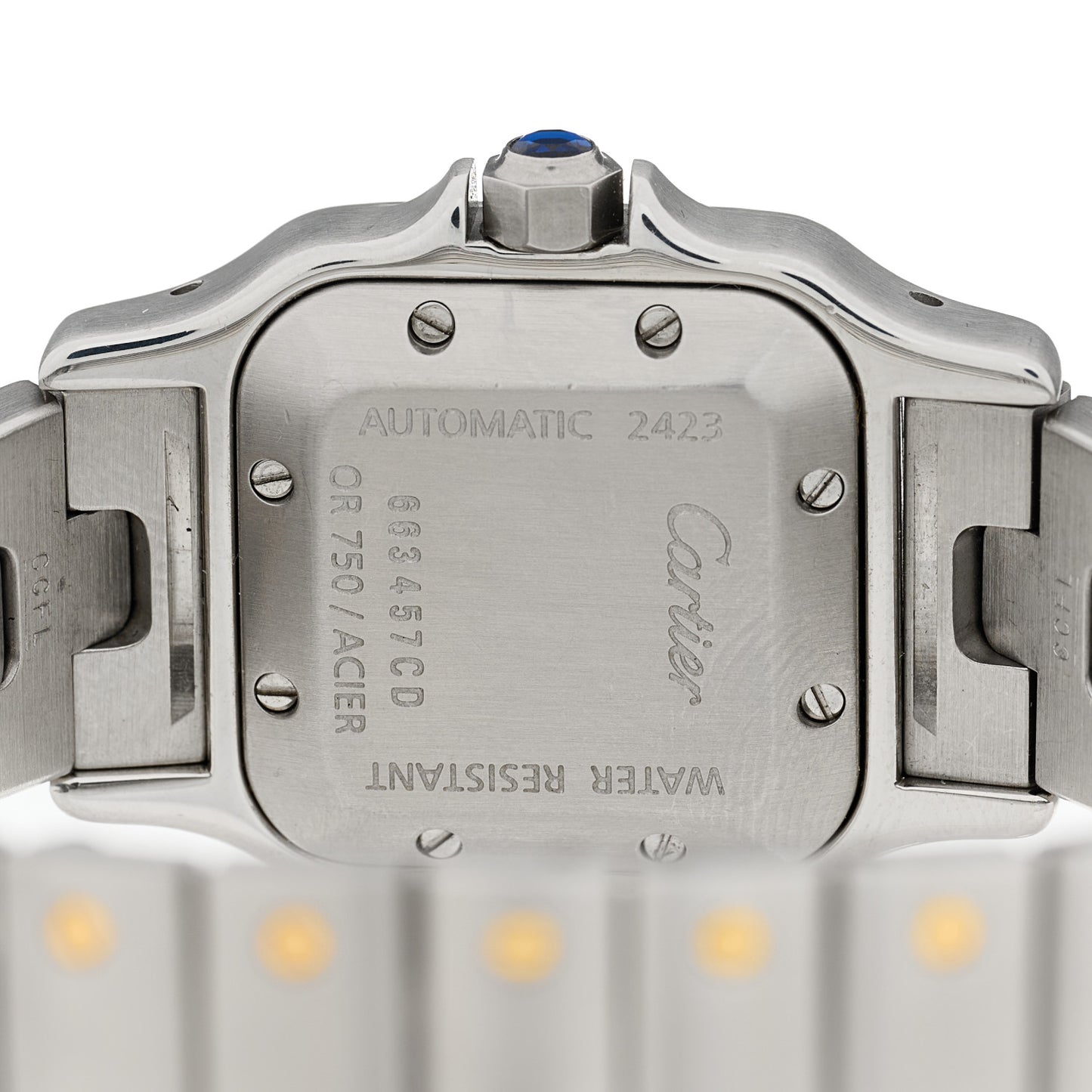 Stainless Steel 18K Yellow Gold 24mm Santos De Cartier Galbee Automatic Watch