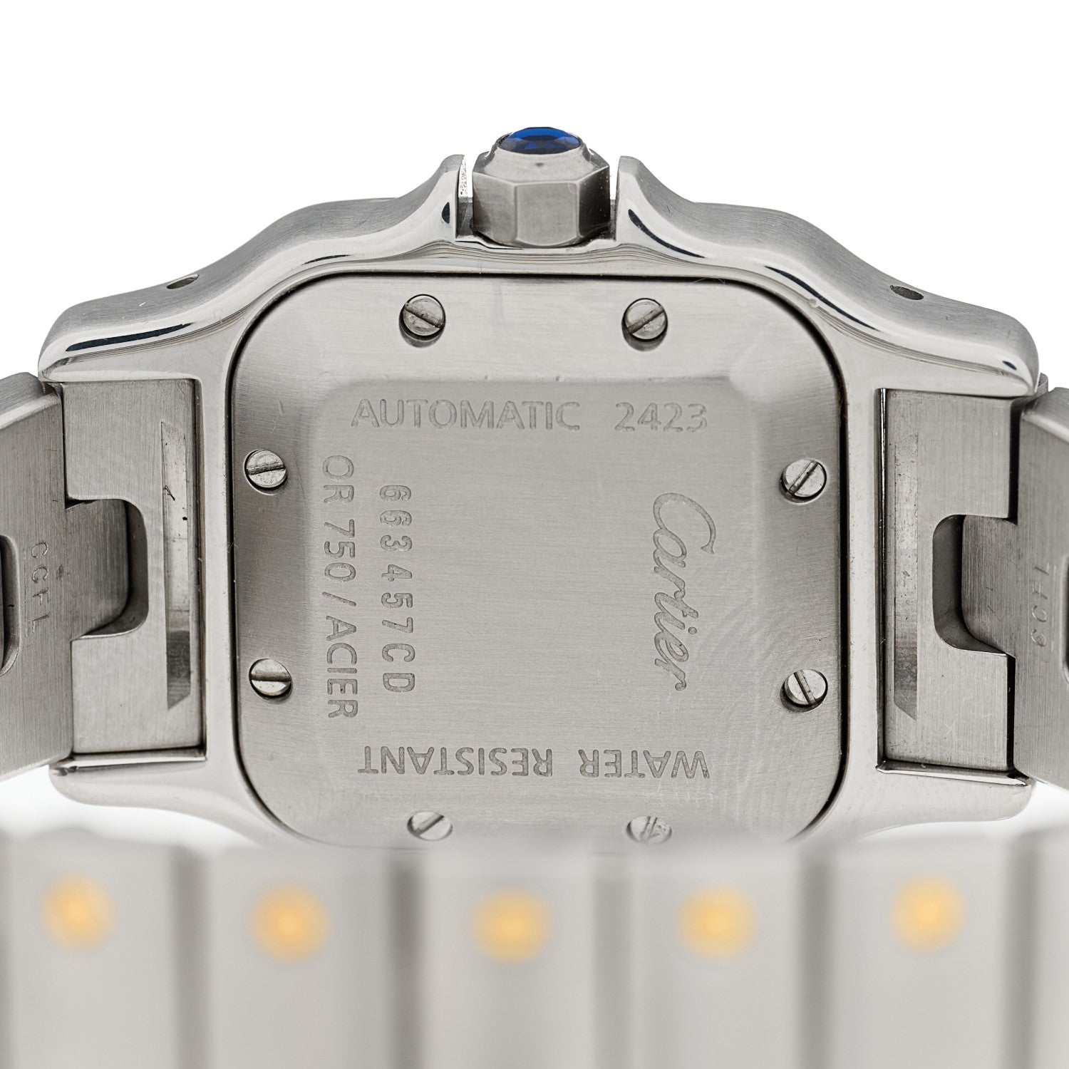 Cartier Stainless Steel 18K Yellow Gold 24mm Santos De Cartier Galbee Automatic Watch 4 of 4