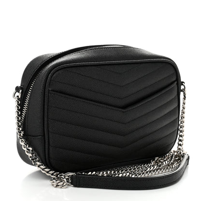 Saint Laurent Grain De Poudre Matelasse Monogram Mini Lou Camera Bag Black 3 of 10