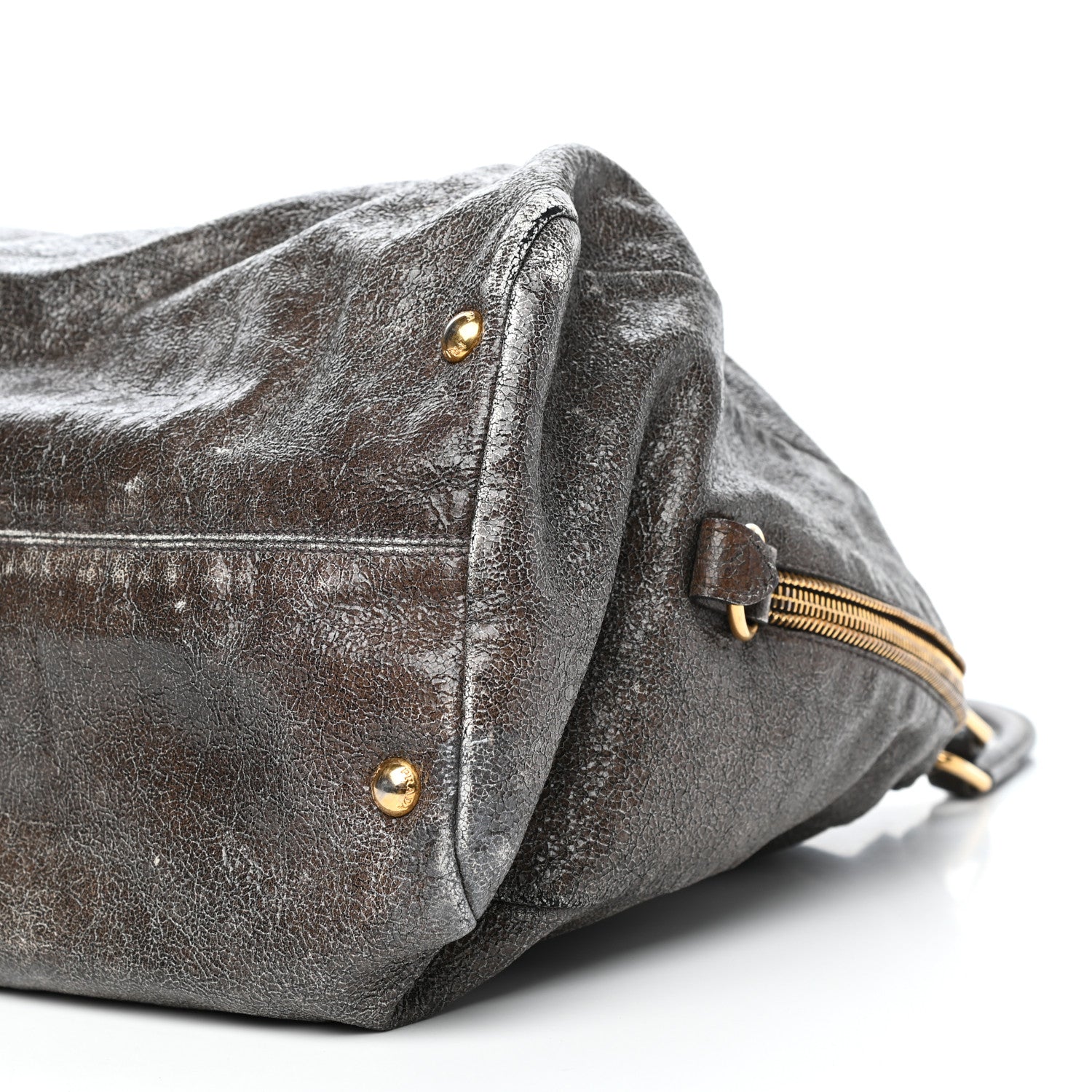 Prada Cervo Lux Shoulder Bag Dark Grey 10 of 11