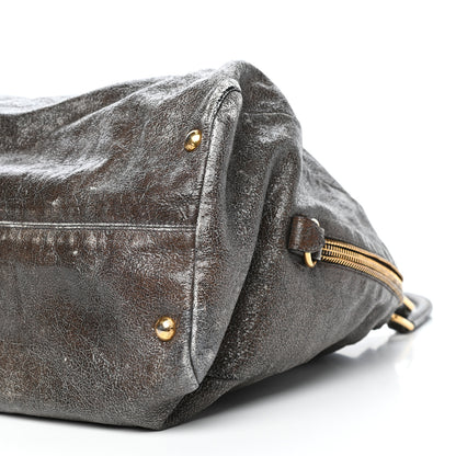 Prada Cervo Lux Shoulder Bag Dark Grey 10 of 11