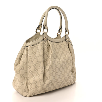 Gucci Guccissima Medium Sukey Tote Mystic White 3 of 10