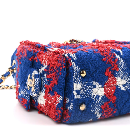 Chanel Tweed Quilted Small Chanel 25 Handbag Red White Blue 8 of 10
