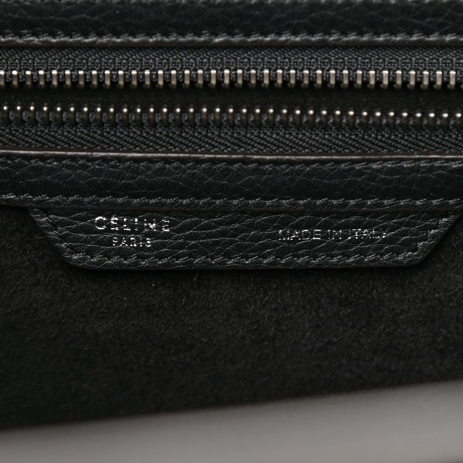 Celine Drummed Calfskin Mini Luggage Black 6 of 10