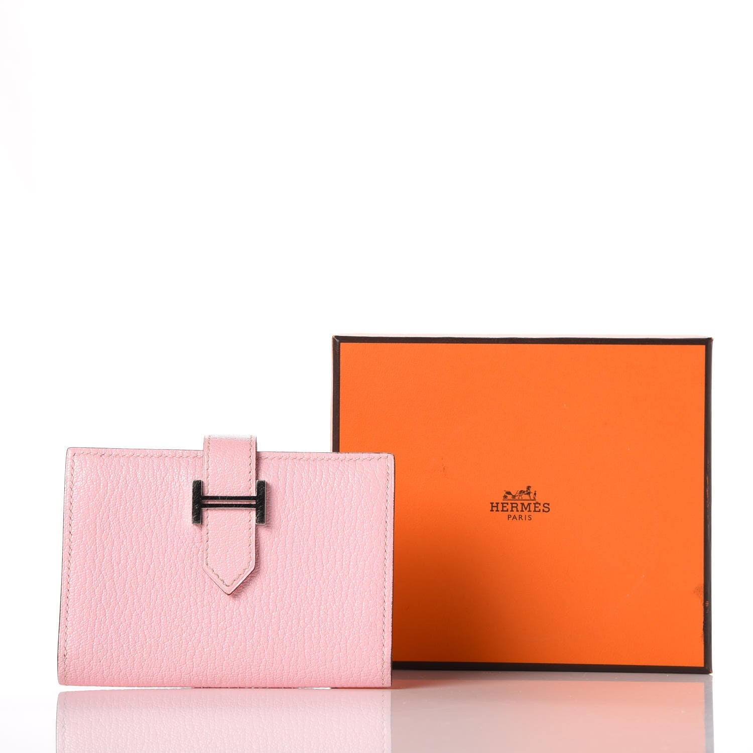 Hermes Chevre Mysore Mini Bearn Wallet Rose Sakura 8 of 8