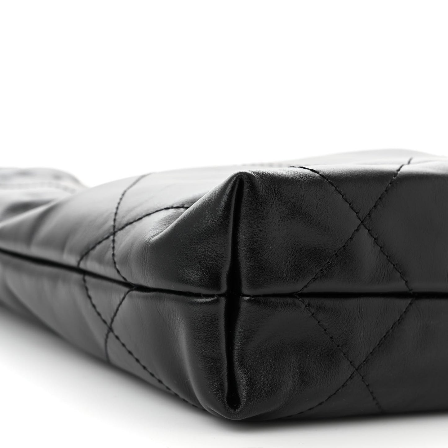 Shiny Calfskin Quilted Mini Chanel 22 Black