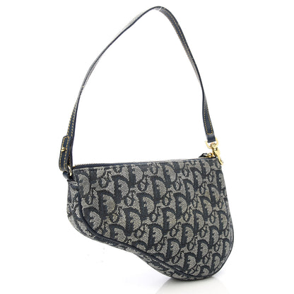 Christian Dior Monogram Mini Saddle Pochette Navy 3 of 9