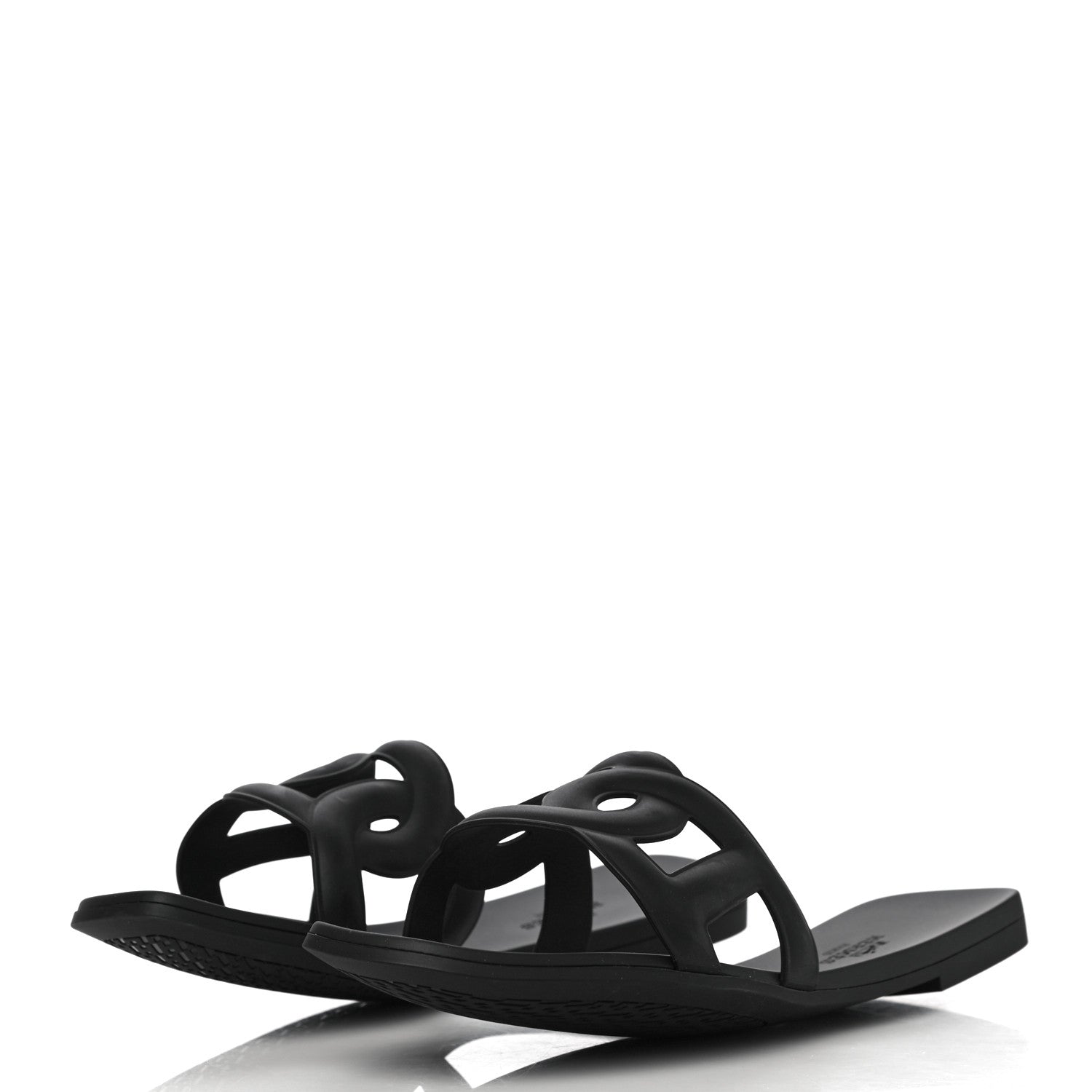 Hermes Rubber Aloha Sandals 38 Black 5 of 9