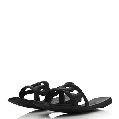 Hermes Rubber Aloha Sandals 38 Black 5 of 9
