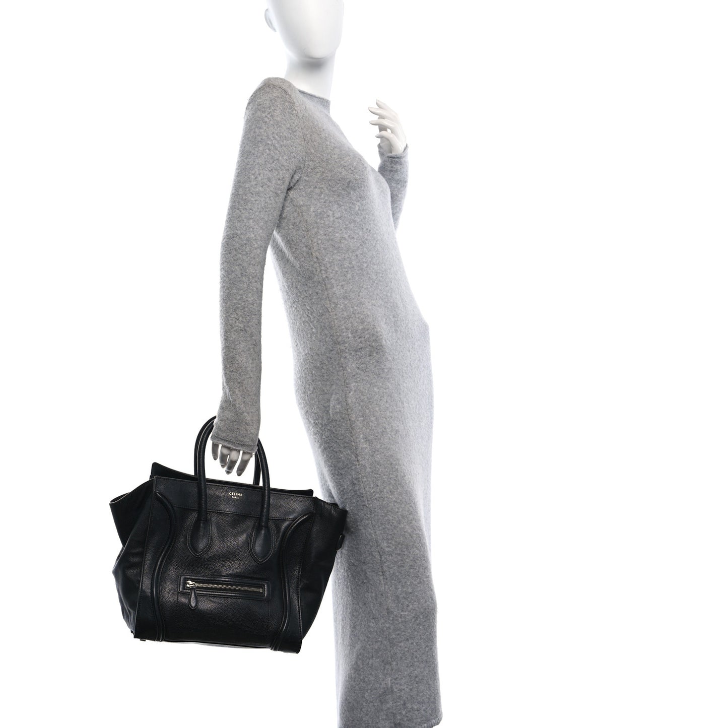 Drummed Calfskin Mini Luggage Black