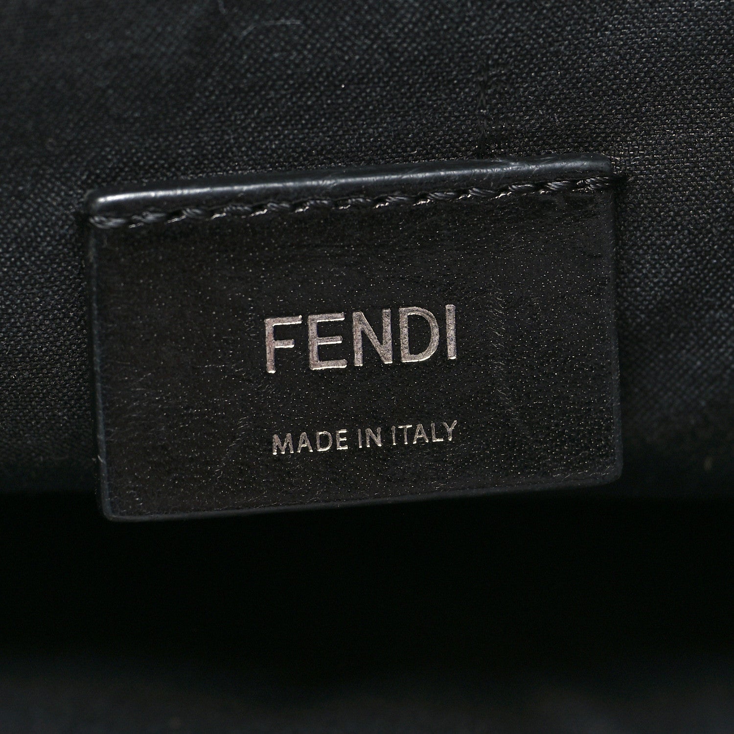 Fendi Glazed Fabric Vitello Liberty FF 1974 Diagonal Belt Bag Tobacco Moresco Black 6 of 10