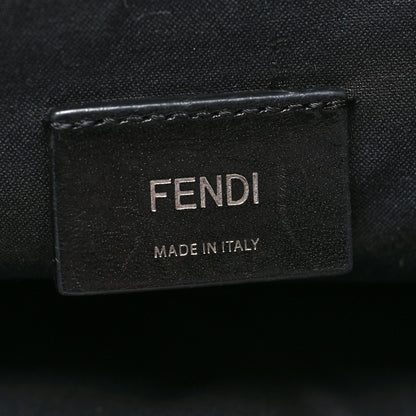 Fendi Glazed Fabric Vitello Liberty FF 1974 Diagonal Belt Bag Tobacco Moresco Black 6 of 10