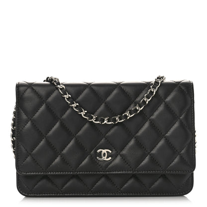Chanel Lambskin Quilted Wallet On Chain WOC Black 1 of 10