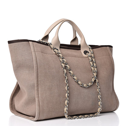 Chanel Canvas Large Deauville Tote Ecru 4 of 10