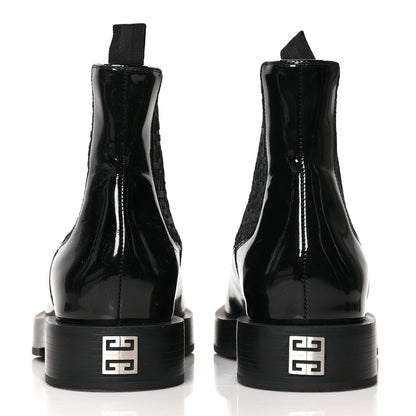 Givenchy Patent Logo Chelsea Boots 38 Black 5 of 9