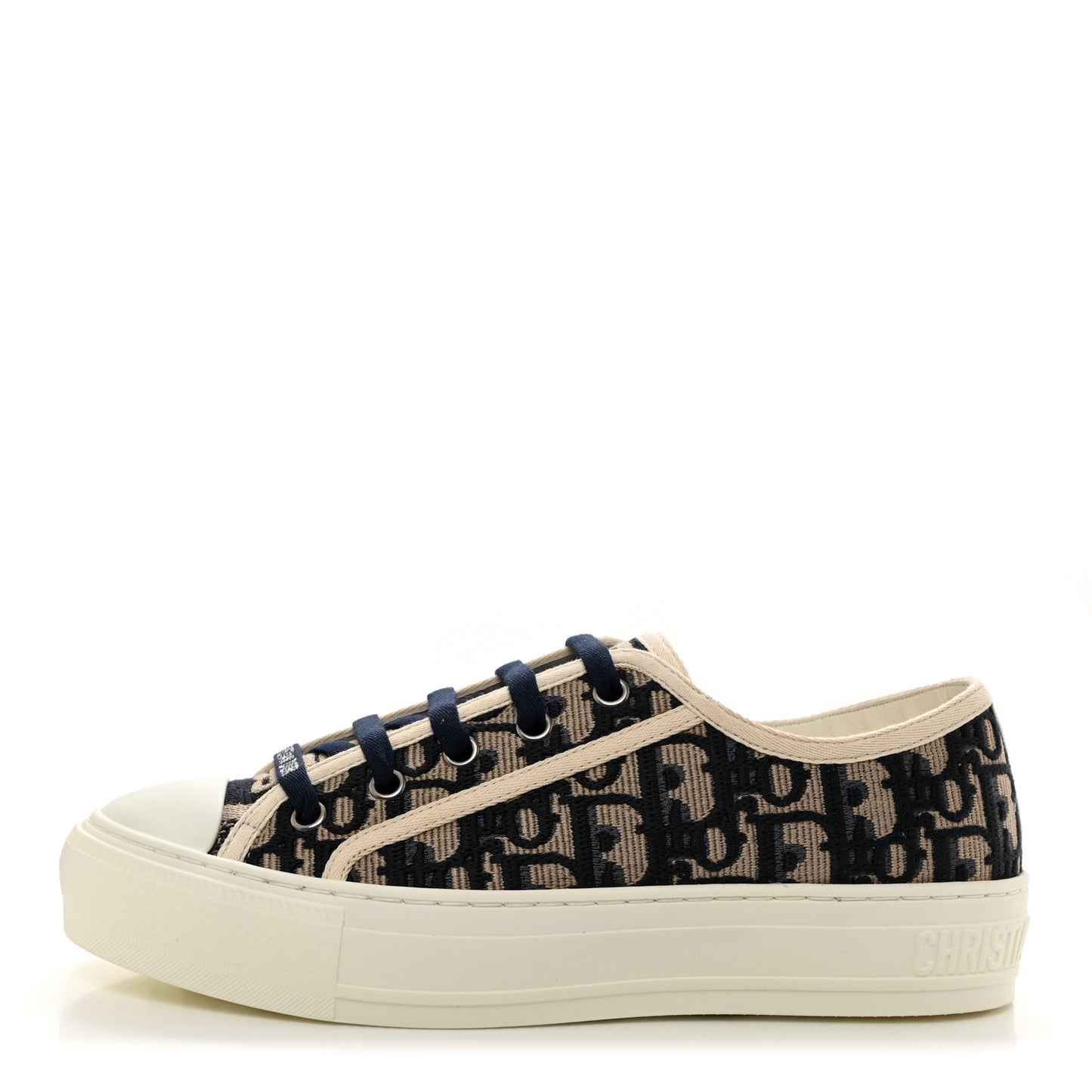 Canvas Oblique Walk'N'Dior Low Top Sneakers 36.5 Deep Blue