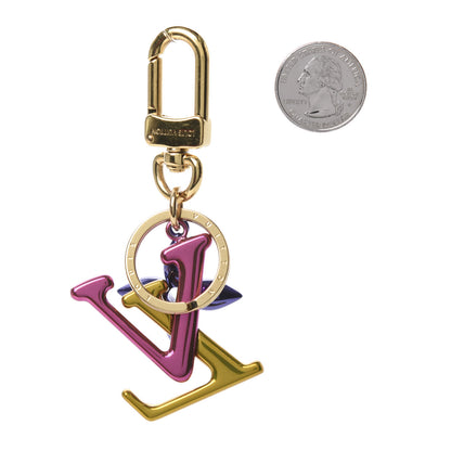 Louis Vuitton New Wave Bag Charm Key Holder Fuchsia Pink Yellow Purple 2 of 3