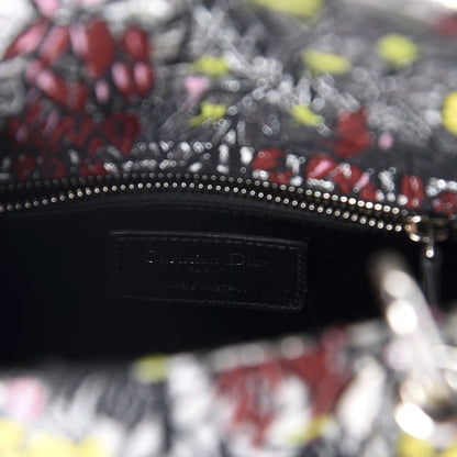 Christian Dior Metallic Canvas Embroidered Mini Lady Dior Argent Multicolor 6 of 13