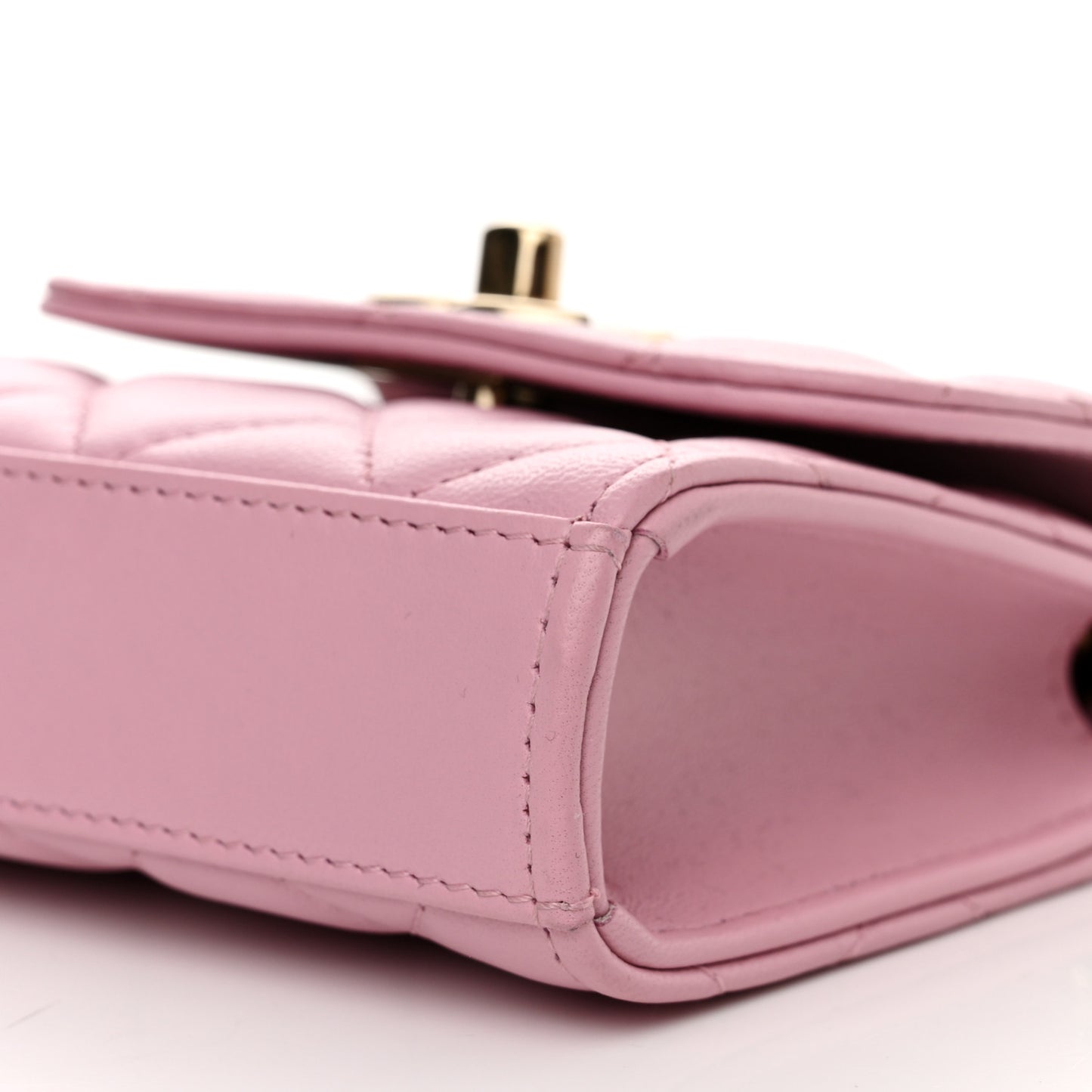 Lambskin Quilted Mini Trendy CC Clutch With Chain Pink